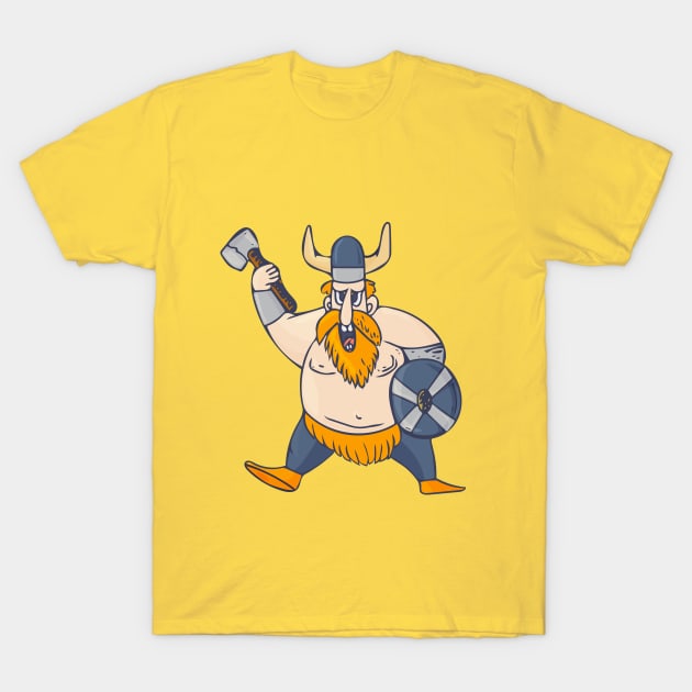 Angry Viking Warrior in a cartoon style T-Shirt by tatadonets